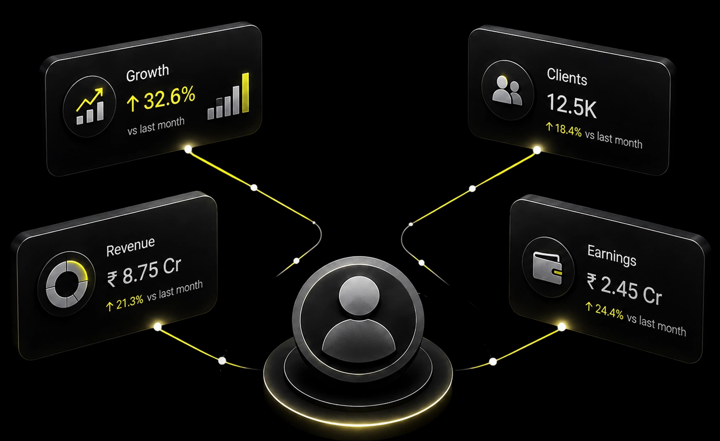 Partner growth dashboard illustration