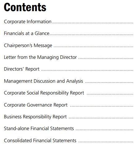 annual_report_company_contents